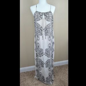 Lumiere Paisley Maxi Dress Small Black Cream Boho